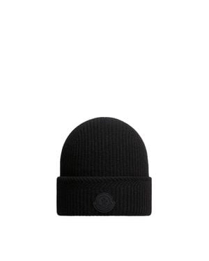 Moncler Berretto Con Logo - Nero