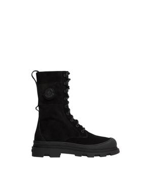 Moncler Moncler Vera High Suede Lace-Up Boots - Black