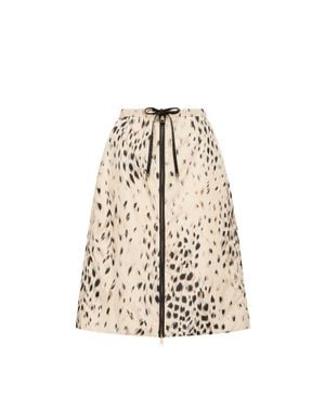 Moncler Moncler Falda Hasta La Rodilla Acolchada Con Estampado Animal, Mujer, Talla - Neutro