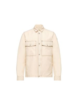 Moncler Moncler Watagua Cotton & Linen Blend Shirt Jacket - Natural