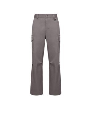 Moncler Moncler Cargo Cotton Blend Gabardine Trousers - Grey