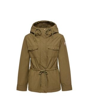Moncler Moncler Serin Hooded Cotton Blend Parka - Green