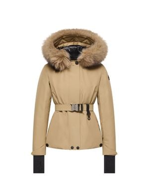Moncler Moncler Laplance Gore-Tex Shearling-Trimmed Hooded Insulated Ski Jacket - Natural