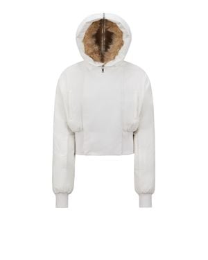 Moncler Rick Owens Alice Hooded Short Down Jacket, Gender Neutral - White