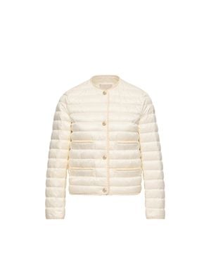 Moncler Moncler Circaete Braided Trim Short Down Jacket - Natural