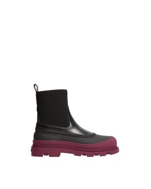 Moncler Moncler Vera Edge Leather Ankle Boots - Purple