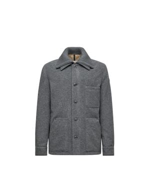 Moncler Moncler Germain Wool Down Shirt Jacket - Gray
