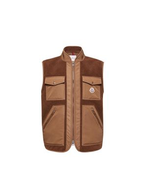 Moncler Moncler Karakai Teddy Down Gilet - Brown
