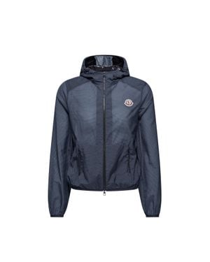 Moncler Moncler Edasic Seersucker Hooded Jacket - Blue