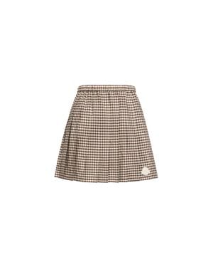 Moncler Moncler Vichy Cotton Blend Pleated Mini Skirt - Brown