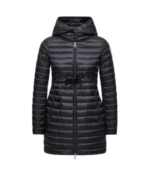 Moncler Moncler Barbel Hooded Fit & Flare Long Down Jacket - Black