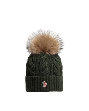 Moncler Gorro De Cachemira/Lana Con Pompón, Mujer, Talla - Verde