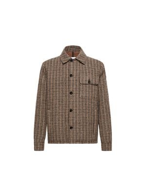 Moncler Moncler Norfol Wool Blend Down Shirt Jacket - Brown