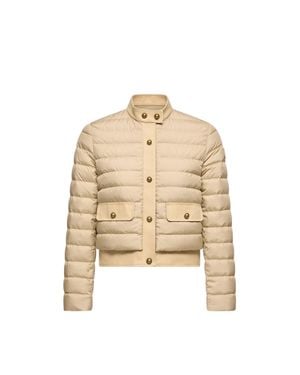 Moncler Moncler Juju Cotton & Linen-Trimmed Short Down Jacket - Natural