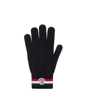 Moncler Moncler Guantes De Lana Tricolores, Hombre, Talla - Negro