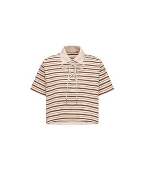 Moncler Moncler Striped Cotton Polo Shirt - White