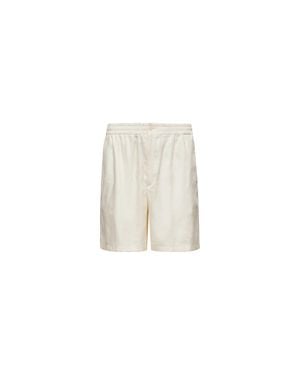 Moncler x Gilga Farm designed by Donald Glover Moncler X Gilga Farm By Donald Glover Linen Blend Shorts - White