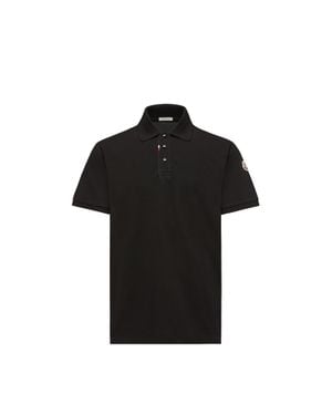 Moncler Moncler Logo Cotton Piquet Polo Shirt - Black