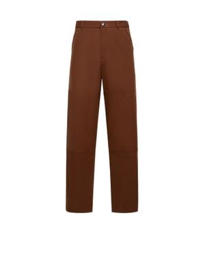Moncler Cotton Gabardine Trousers - Brown