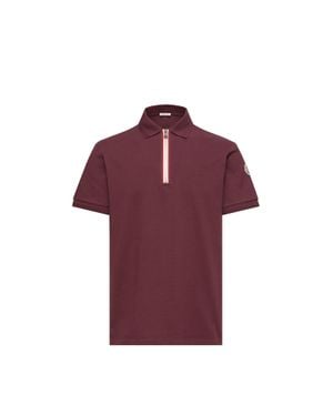 Moncler Moncler Tricolour-Trimmed Cotton Polo Shirt - Purple