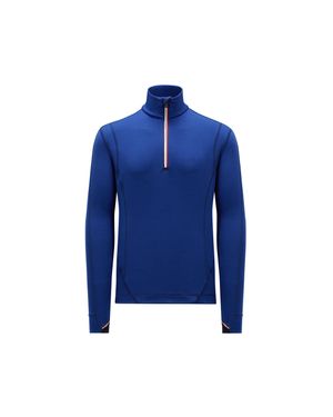 Moncler Felpa A Mezza Zip - Blu