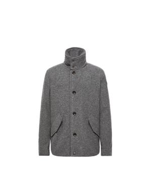 Moncler Moncler Panyol Kurze Daunenjacke Aus Wolle, Herren, Größe - Grau