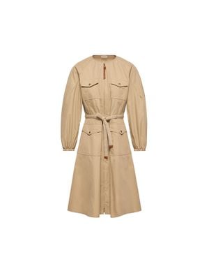 Moncler Moncler Pleated Poplin Dress - Natural