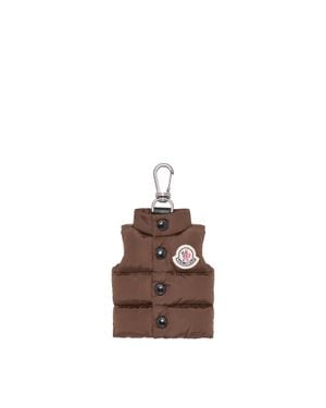 Moncler Moncler Llavero Con Forma De Chaleco Plumífero, Hombre, Talla - Marrón