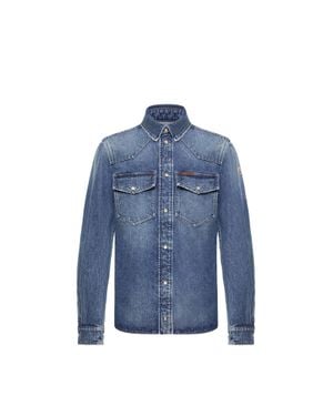 Moncler Moncler Chaqueta Camisera De Tejido Vaquero, Hombre, Talla - Azul