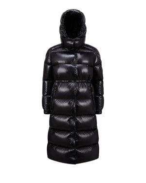 Moncler Cavettaz Hooded Long Down Jacket - Black