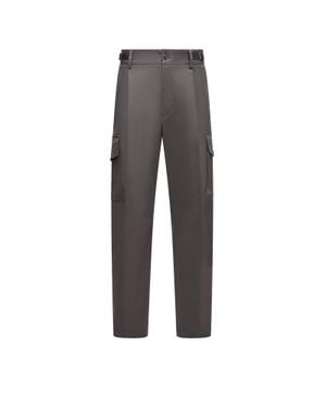 Moncler Cotton Gabardine Cargo Trousers - Grey