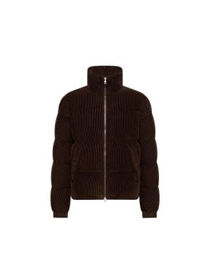 Moncler Moncler Esparron Kurze Daunenjacke Aus Cord, Herren, Größe - Braun