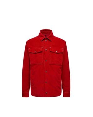 Moncler Ambroisie Corduroy Down Shirt Jacket - Red