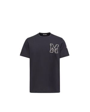 Moncler Moncler Cotton Jersey Monogram T-Shirt - Blue