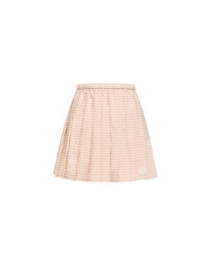 Moncler Moncler Vichy Cotton Blend Pleated Mini Skirt - Pink