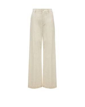 Moncler Tailored Cotton Gabardine Pants - Natural