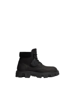 Moncler Moncler Peak City Nubuck & Suede Lace-Up Boots - Black