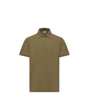 Moncler Moncler Logo Cotton Piquet Polo Shirt - Green