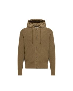 Moncler Moncler Cardigan En Laine Et Cachemire Mélangés, Homme, Taille - Vert