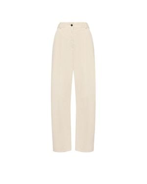 Moncler Moncler Corduroy Wide Leg Trousers - White