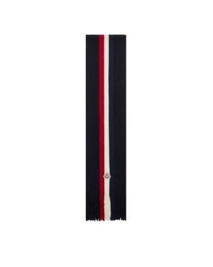 Moncler Tricolour Wool Scarf - Blue