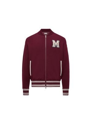 Moncler Embroidered Monogram Padded Zip-Up Wool Blend Cardigan