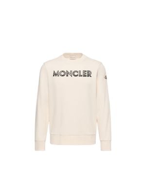 Moncler Moncler Sweatshirt Aus Baumwollmischung Mit Logo, Herren, Größe - Natur