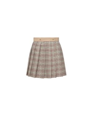 Moncler Moncler Checked Pleated Mini Skirt - Brown