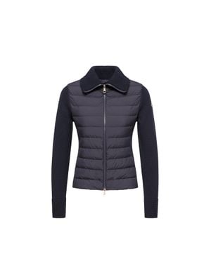 Moncler Moncler Padded Wool Zip-Up Cardigan - Blue