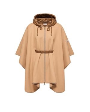 Moncler Moncler Wattiertes Cape Aus Wollmischung, Damen, Größe - Natur