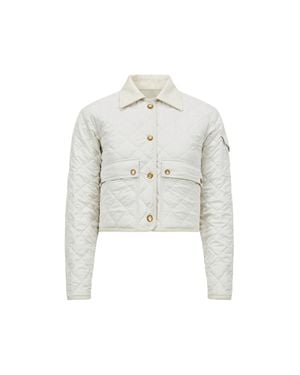 Moncler Chitre Diamond-Quilted Padded Shirt Jacket - White
