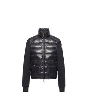 Moncler Moncler Sudadera Con Cremallera De Algodón Con Parte Delantera De Nailon, Mujer, Talla - Negro