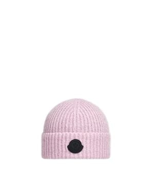 Moncler Mütze Aus Einer Wolle-Mohair-Mischung, Damen, Größe - Lila