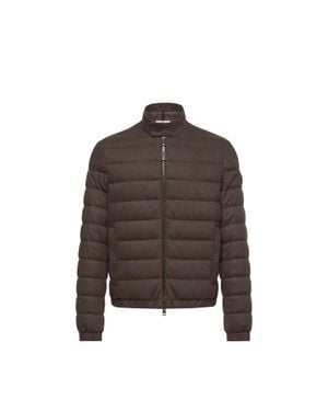Moncler Moncler Plumífero Corto De Mezcla De Cachemira Luray, Hombre, Talla - Marrón